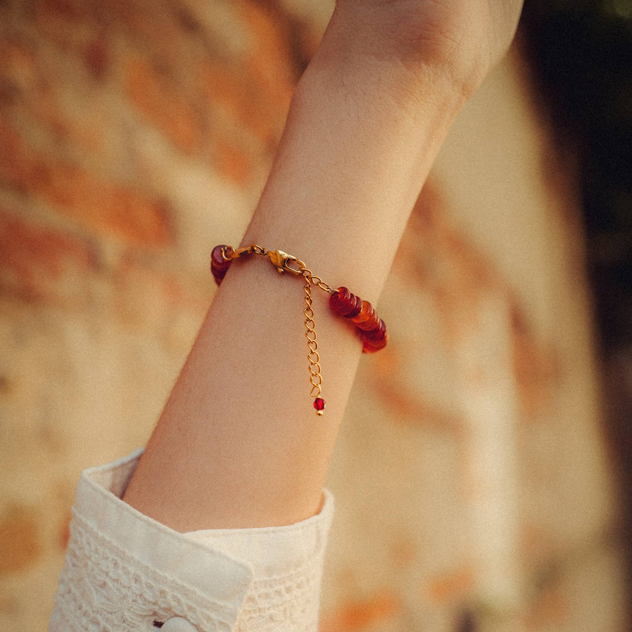Bracelet Blima en pierres Agate rouge - SLOYA